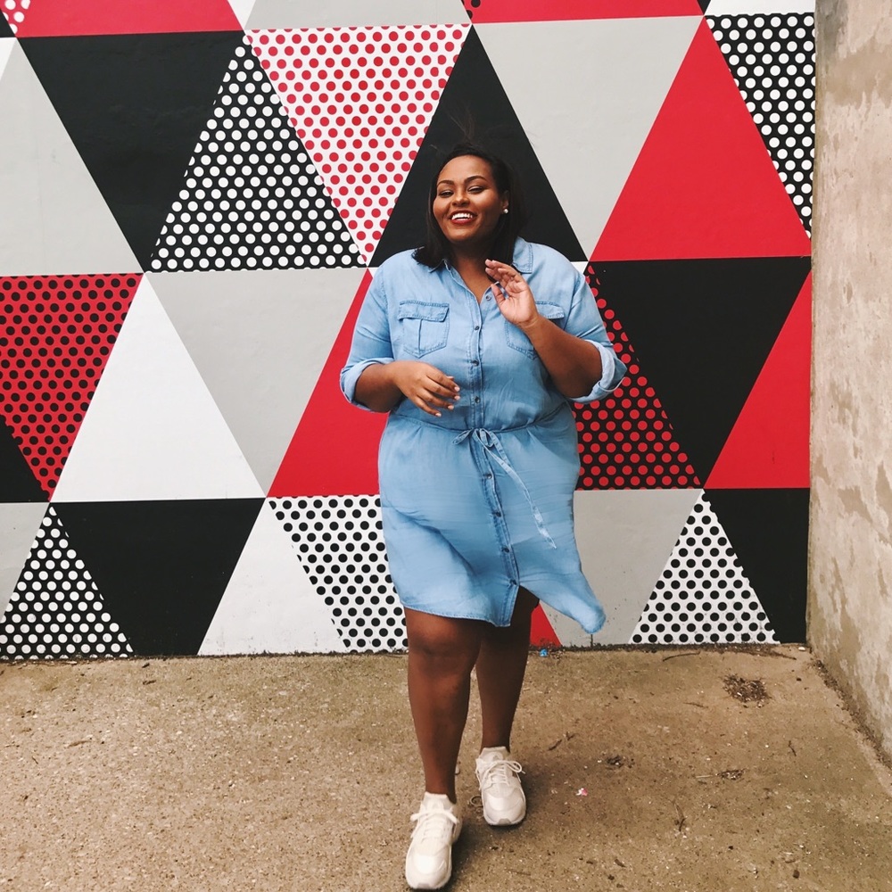 Ava & Viv Plus Size Chambray Dress